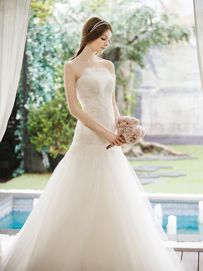 This romantic wedding dress from J Sposa is timelessly sophisticated and adorned with the most elegant details!