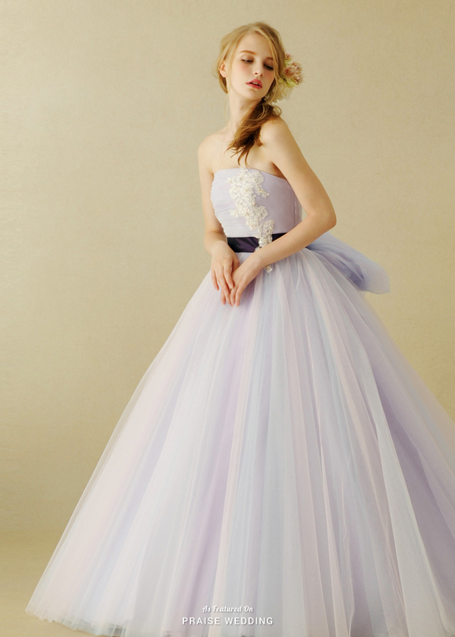 We are so in love with the pastel color combination found in this romantic gown from Takami Bridal!