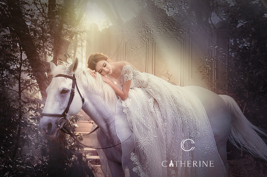 Beautiful wedding dress from Catherine Wedding featuring delicate lace details with major fairy tale vibes!