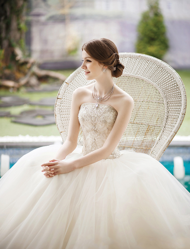 We simply can't resist this graceful jeweled gown from J Sposa!