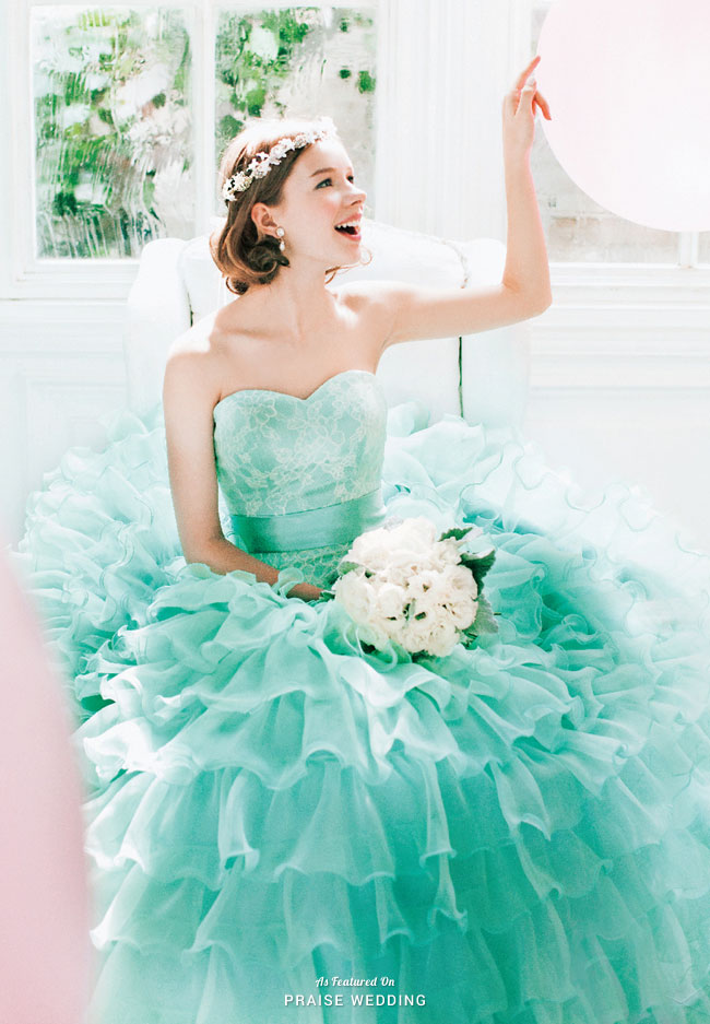 This refreshing mint ruffled gown from Ecru Spose is fit for a princess! 