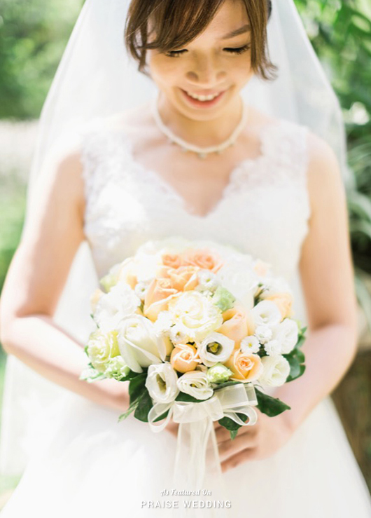Beautiful bridal portrait infused with pure joy and natural romance!