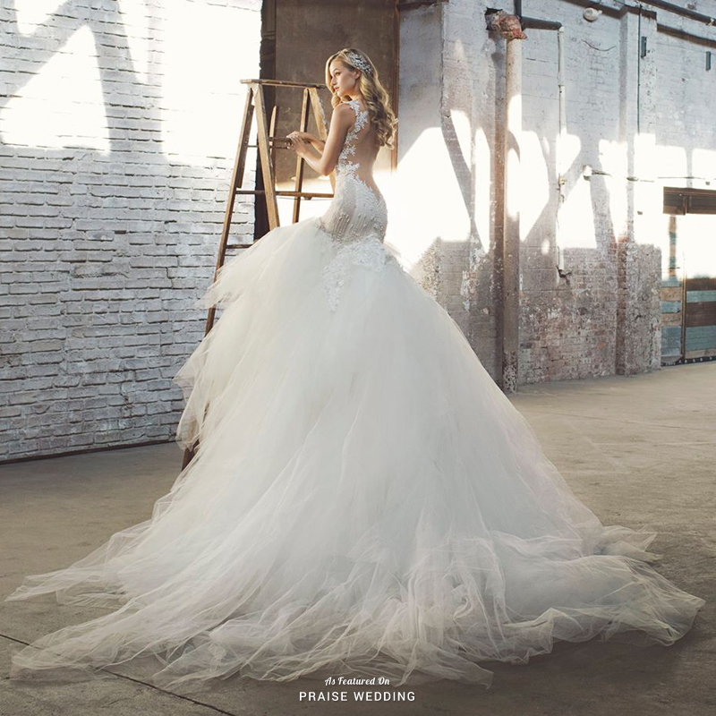 Incredibly breathtaking wedding dress from Galia Lahav featuring romantic back details and a dreamy long train! This gown is fit for a queen!