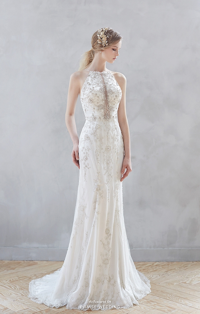 A jaw-droppingly beautiful gown from  J de Blanc dripping with lavish embellishments!