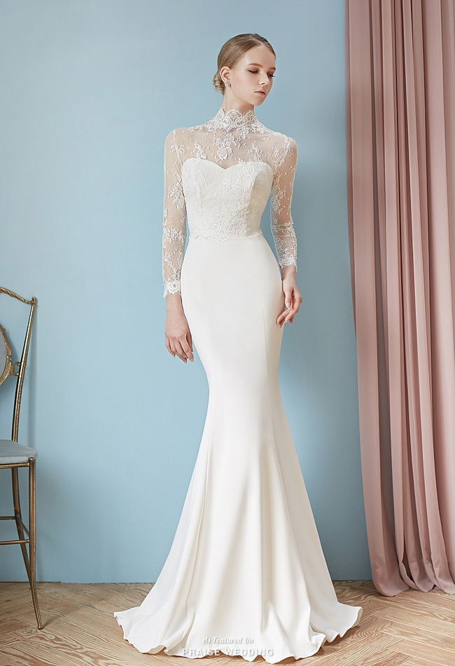 This vintage-inspired fitted gown from J de Blanc with delicate lace details is beyond incredible! 
