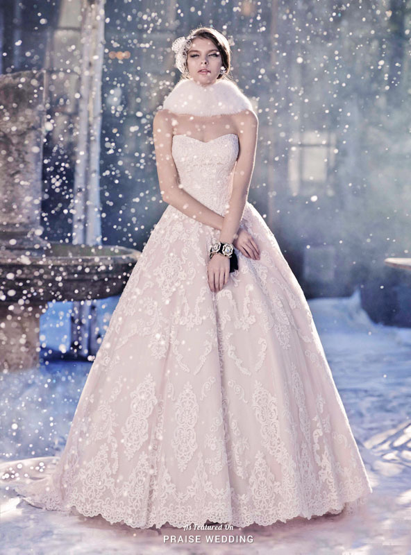 In love with this angelic gown from Elisabeth Group featuring delicate snowflake-inspired lace details!