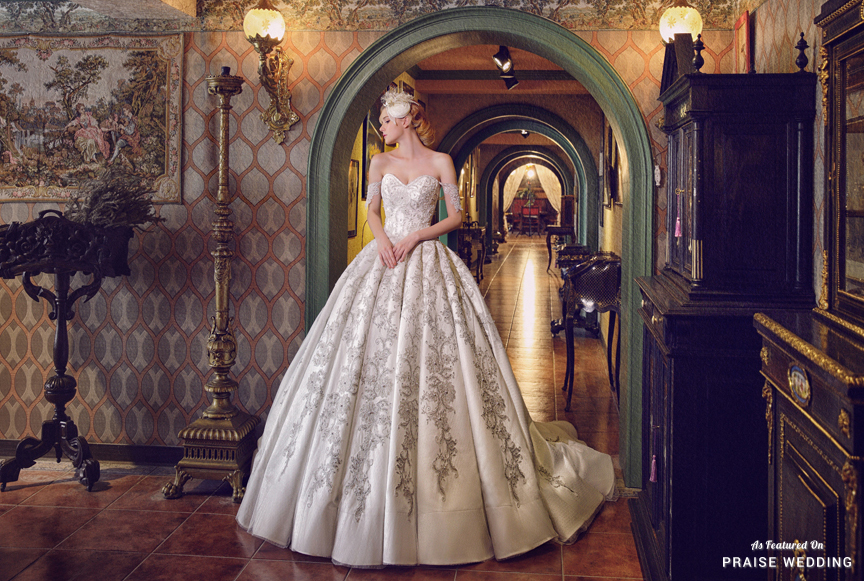 Incredibly romantic and filled with sophisticated,timeless detailing, this gown from Royal Wed is fit for a queen!
