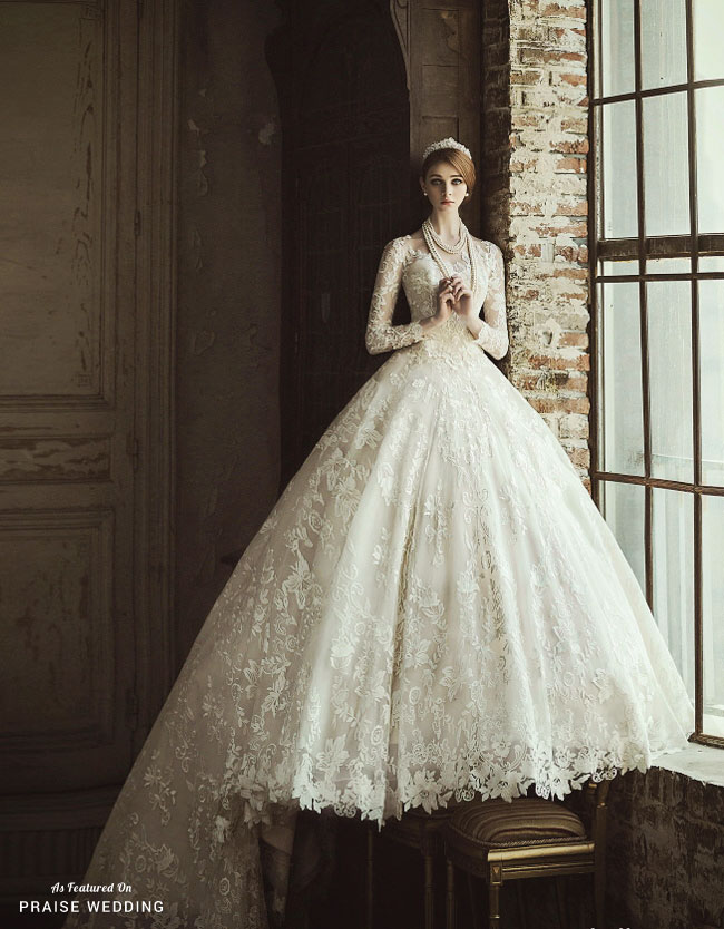 Romantic brides will find this incredibly breathtaking royalty-inspired ball gown from Clara Wedding hard to resist!