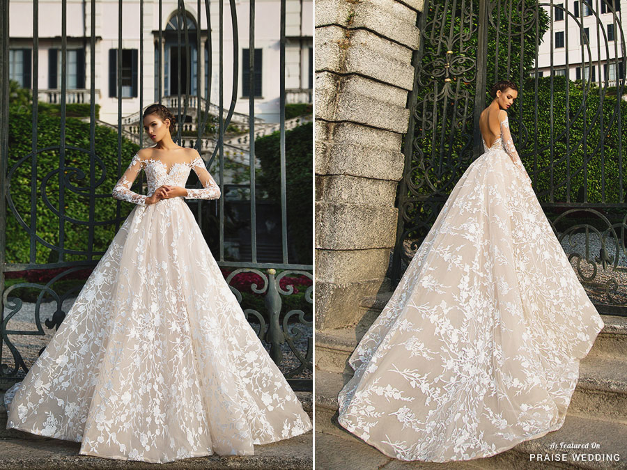 This breathtaking gown from Milla Nova featuring fine embroideries and lavish detailing is a work of art.