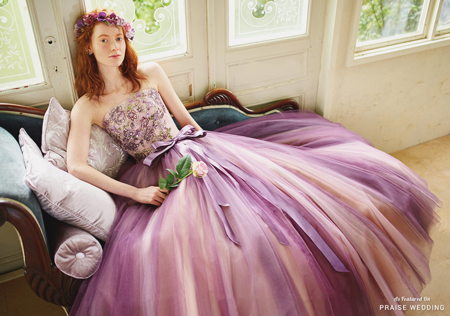 Incredibly breathtaking lavender ombre ball gown from Laura Ashley featuring glamorous jewel embellishments!  