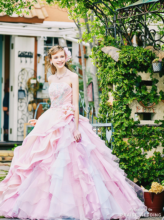 Sweet feminine pastel gown from Marble Powder for princess-worthy brides!