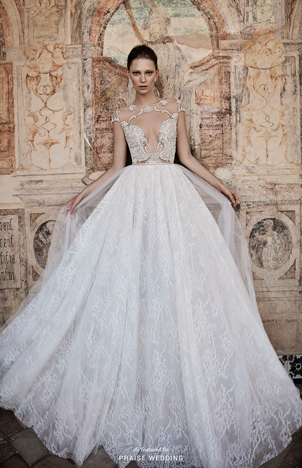 This goddess dress from Alon Livne featuring incredible detailing is a work of art!