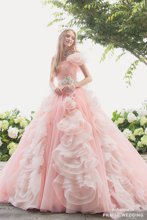 Downright droolworthy MIGLIRAFFINATO pink gown for sweet princess-worthy brides!