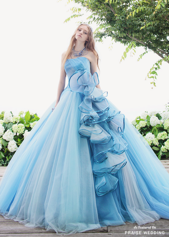 This blue ombre gown from MIGLIRAFFINATO is a real show stopper!