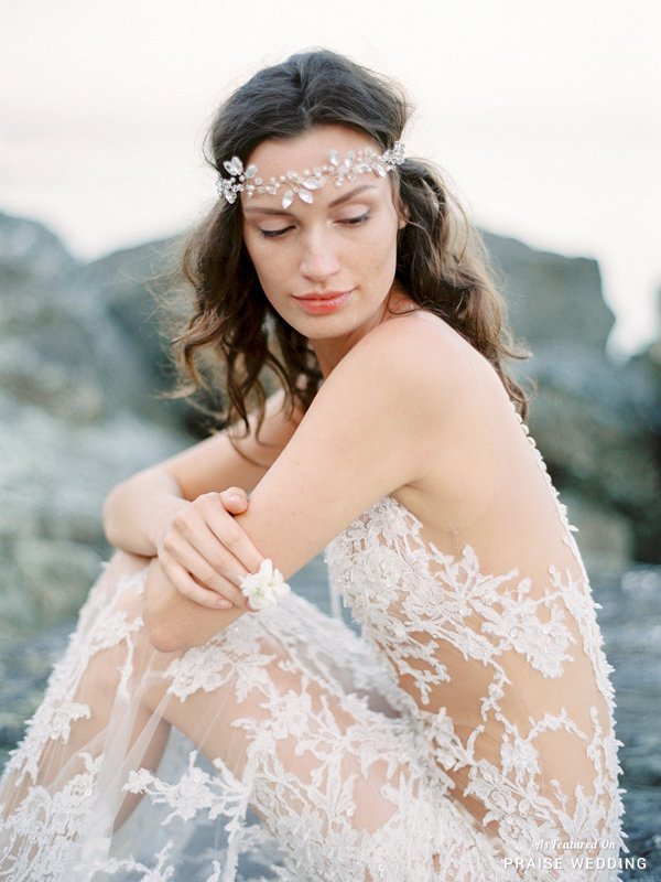 Wow-ee! How romantic is this delicate crystal bridal crown from Sibo Designs?