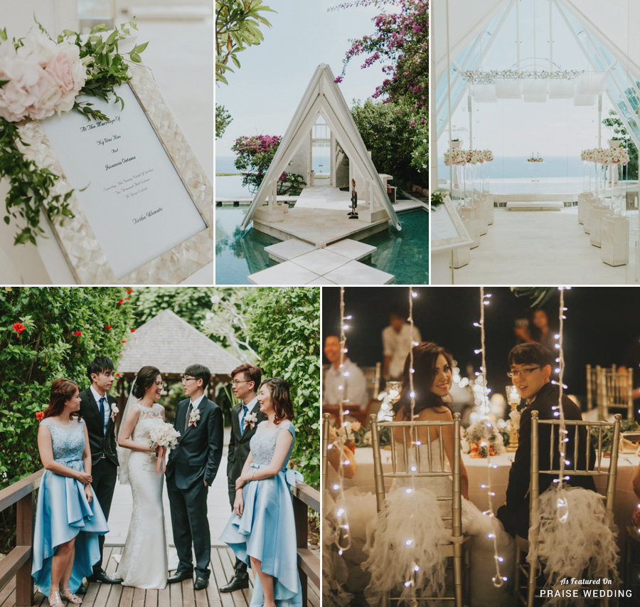 This utterly romantic Bali wedding hosted at Tirtha Bridal's wedding venue is so magical! 