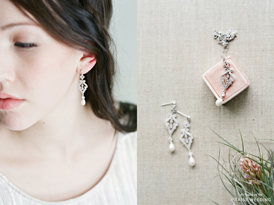 These elegant chic Swarovski earrings from Eden Luxe Bridal are officially on our wish list!