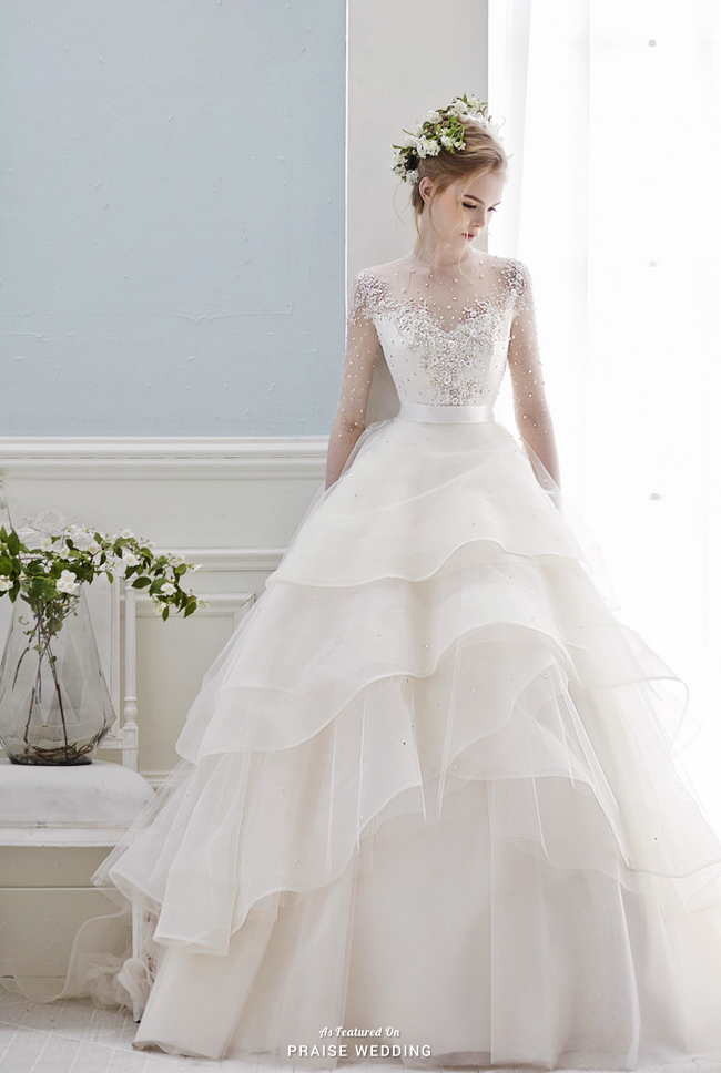 This romantic wedding gown from Lily Garden Bridal featuring jewel ...