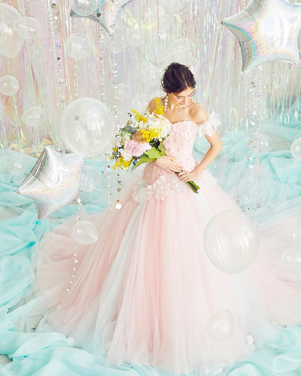 We’re drooling over this romantic pastel gown from Kiyoko Hata ...