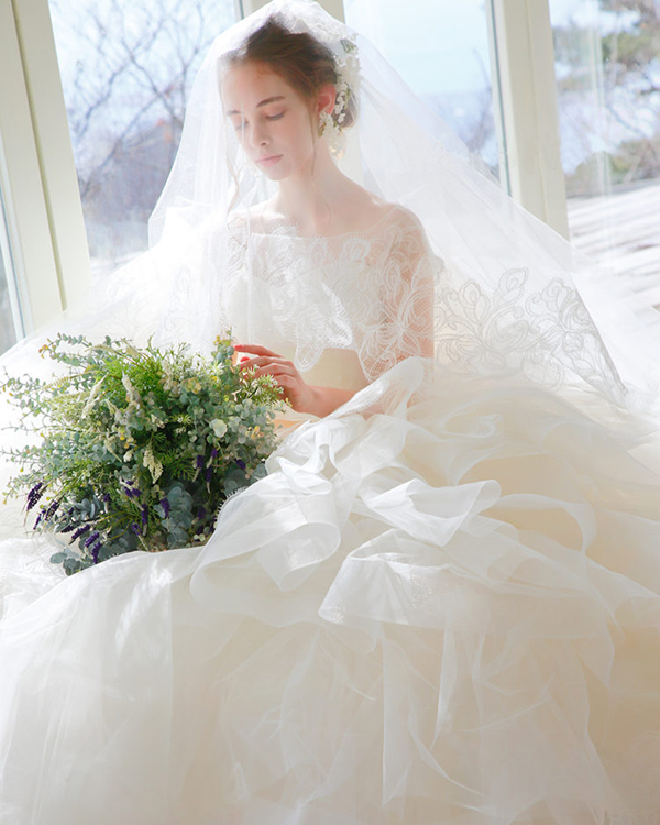 For the romantic bride at heart, this sweet wedding dress from Kiyoko ...